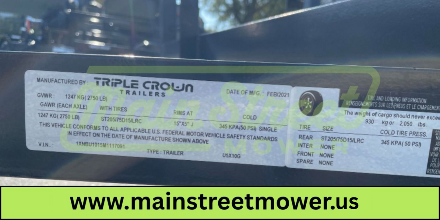 Triple Crown 5X10 Single Axle Utility Trailer | Black | U5X10G