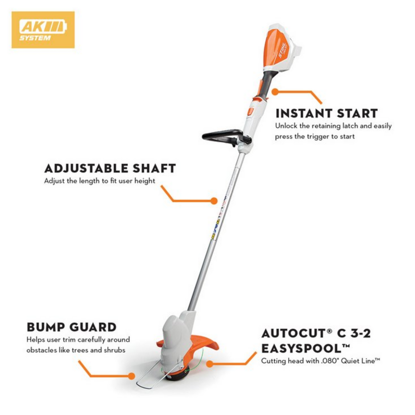 STIHL FSA 57 Battery Powered String Trimmer W/AK20 and AL101